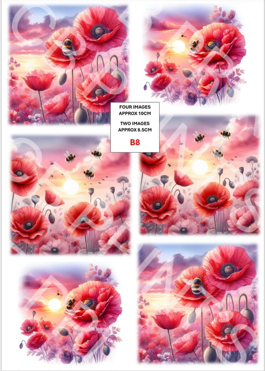 Bee Decoupage Print B8 | Mulberry Paper