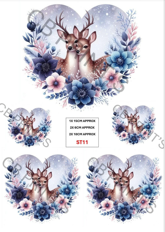 Christmas Stag Decoupage Print ST11 | Mulberry Paper