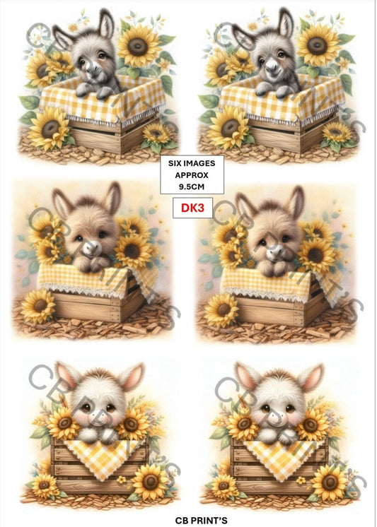 Donkey Decoupage Paper DK3 – Mulberry Paper Print