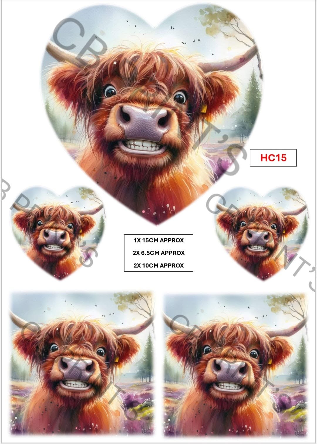 Highland Cow Decoupage Print HC15 | Mulberry Paper