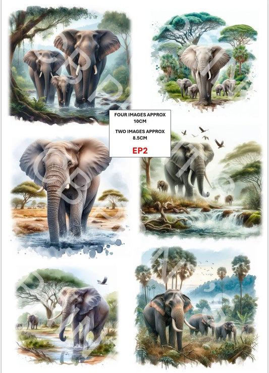 Elephant Decoupage Paper EP2 – Mulberry Paper Print