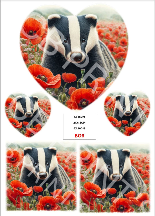 Badger Decoupage Print BG6 | Mulberry Paper
