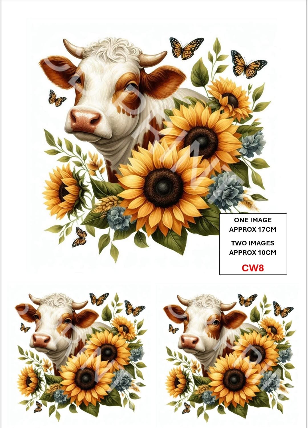 Cow Decoupage Paper Print CW8 | Mulberry Paper