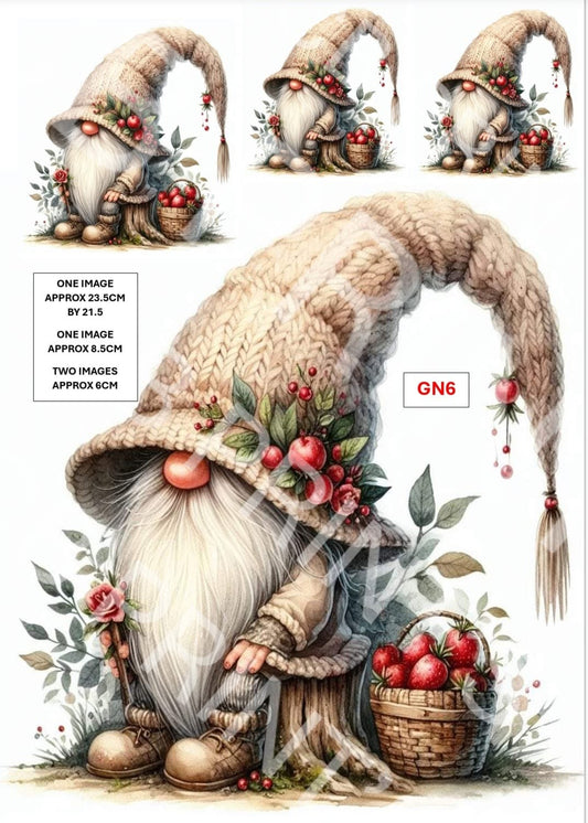 Gnome/Gonk Decoupage Paper Print GN6 – Mulberry Paper