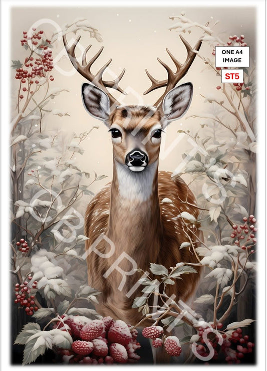 Stag Decoupage Print ST5 | Mulberry Paper