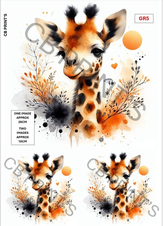 Giraffe Decoupage Print GR5 | Mulberry Paper