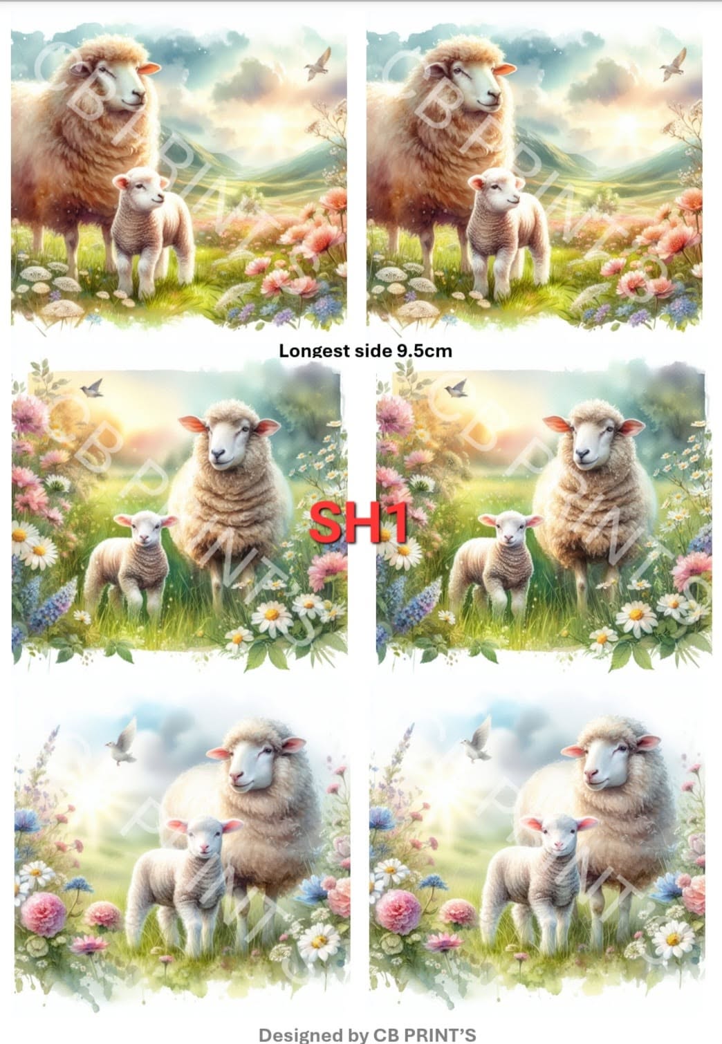 Sheep Decoupage Print SH1 | Mulberry Paper
