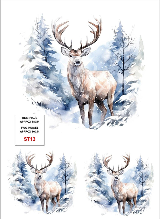 Stag Decoupage Print ST13 | Mulberry Paper