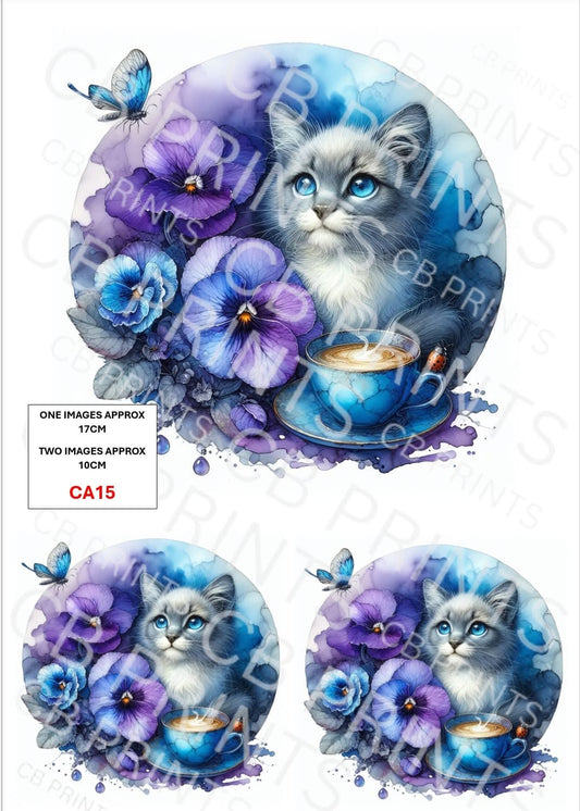 Cat Decoupage Paper CA15 – Mulberry Paper Print