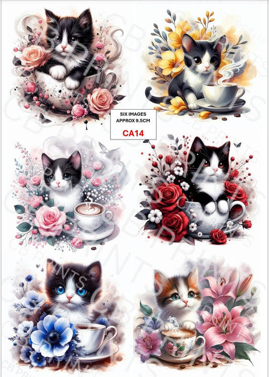 Cat Decoupage Paper Print CA14 | Mulberry Paper