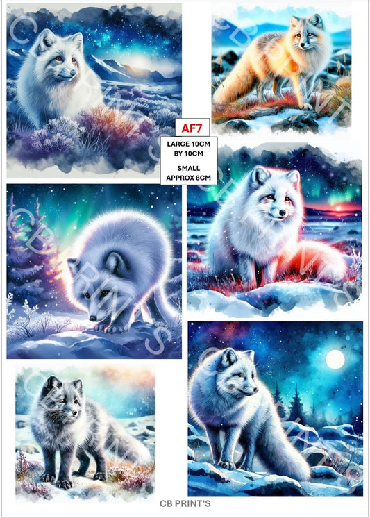 Arctic Fox Decoupage Paper AF7 – Mulberry Paper Print