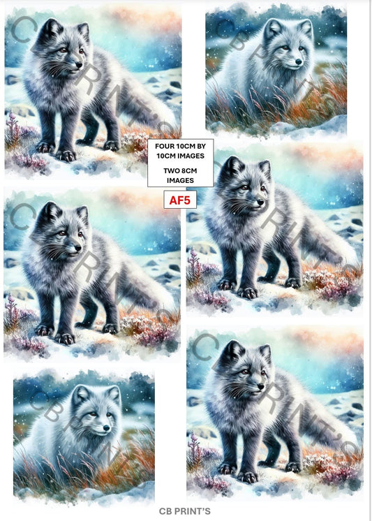 Arctic Fox Decoupage Paper AF5 – Mulberry Paper Print
