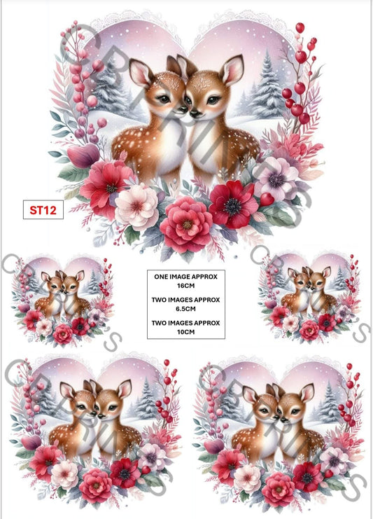 Christmas Stag Decoupage Print ST12 | Mulberry Paper