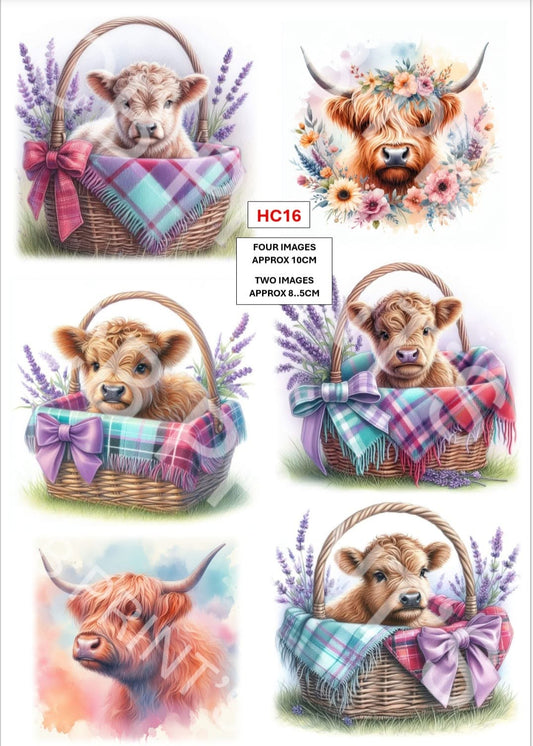 Highland Cow Decoupage Print HC16 | Mulberry Paper