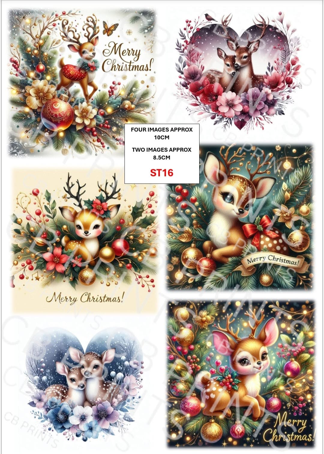 Christmas Stag Decoupage Print ST16 | Mulberry Paper