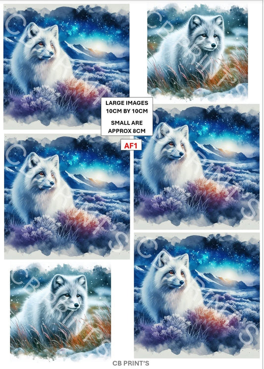 Arctic Fox Decoupage Paper AF1 – Mulberry Paper Print