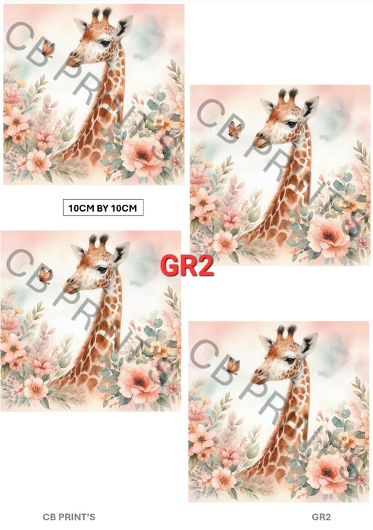 Giraffe Decoupage Print GR2 | Mulberry Paper