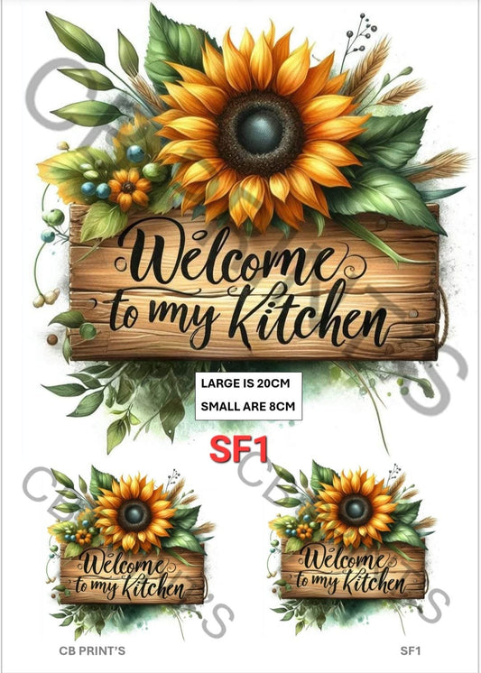 Floral sunflower Decoupage Print SF1 | Mulberry Paper