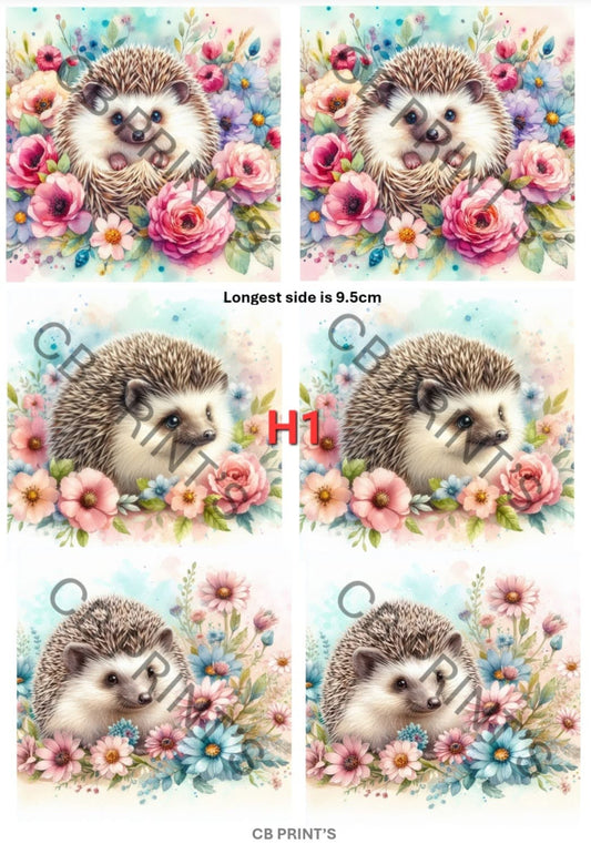 Hedgehog Decoupage Print H1 | Mulberry Paper