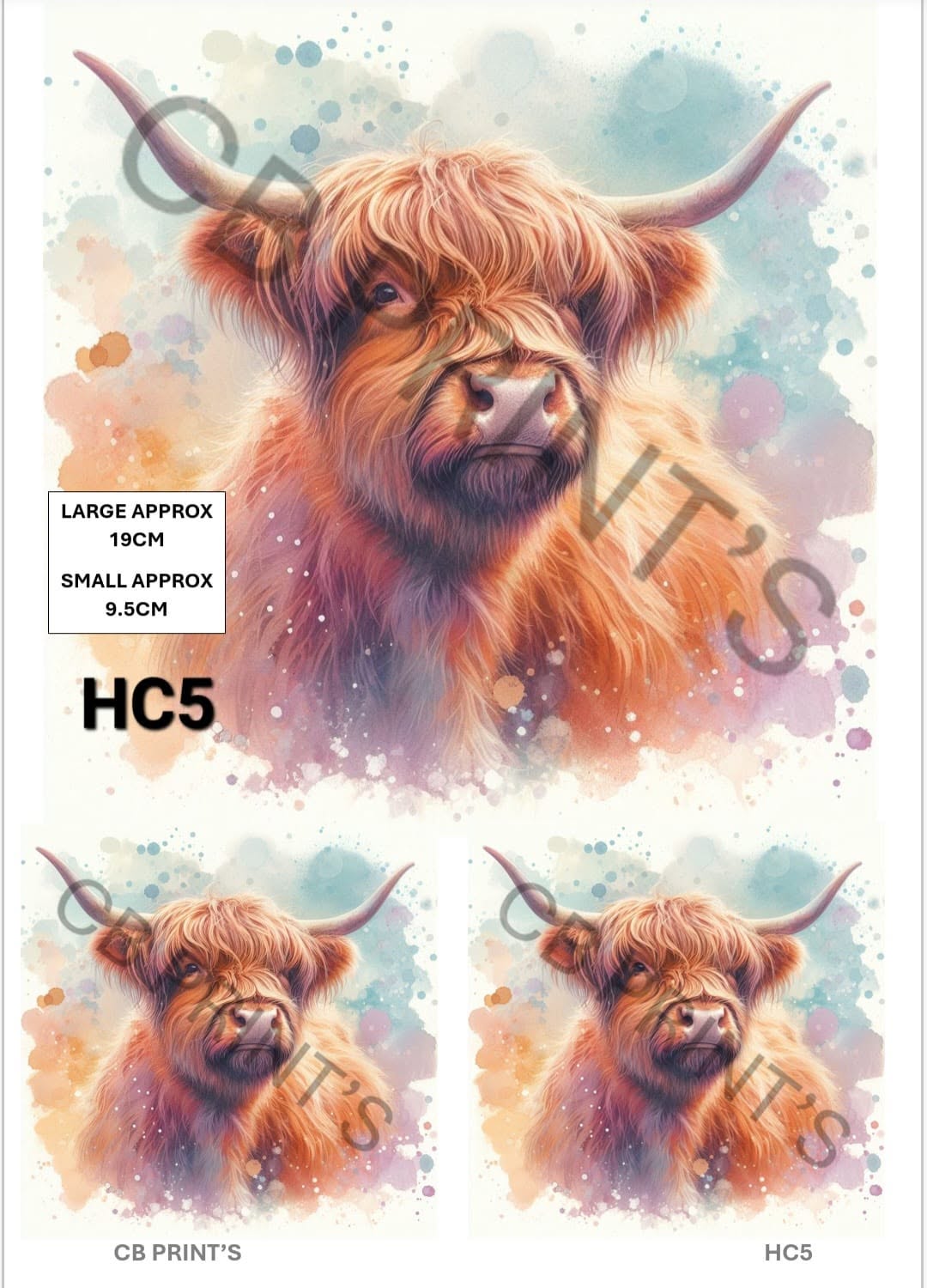 Highland Cow Decoupage Print HC5 | Mulberry Paper
