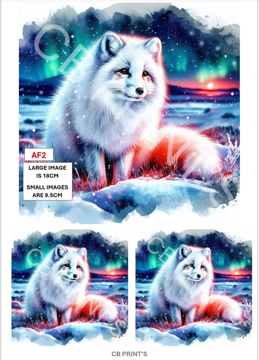 Arctic Fox Decoupage Paper AF2 – Mulberry Paper Print