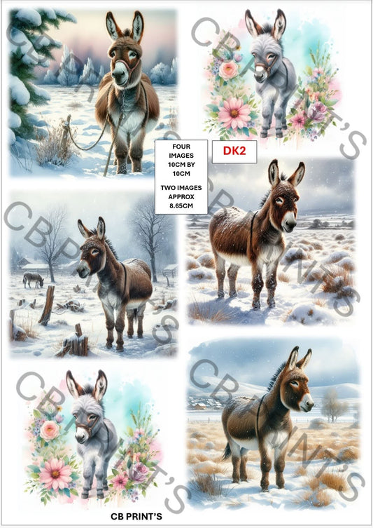 Donkey Decoupage Paper DK2 – Mulberry Paper Print