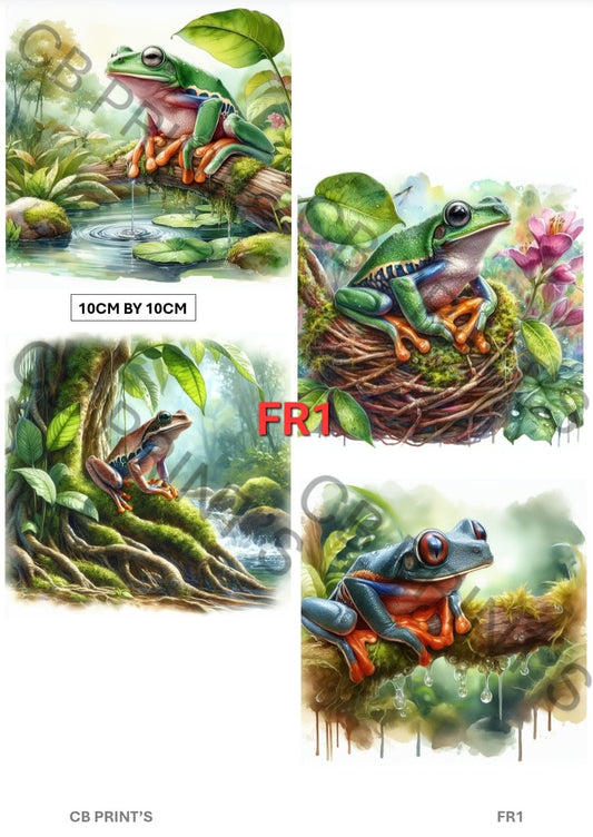 Frog Decoupage Paper FR1 – Mulberry Paper Print