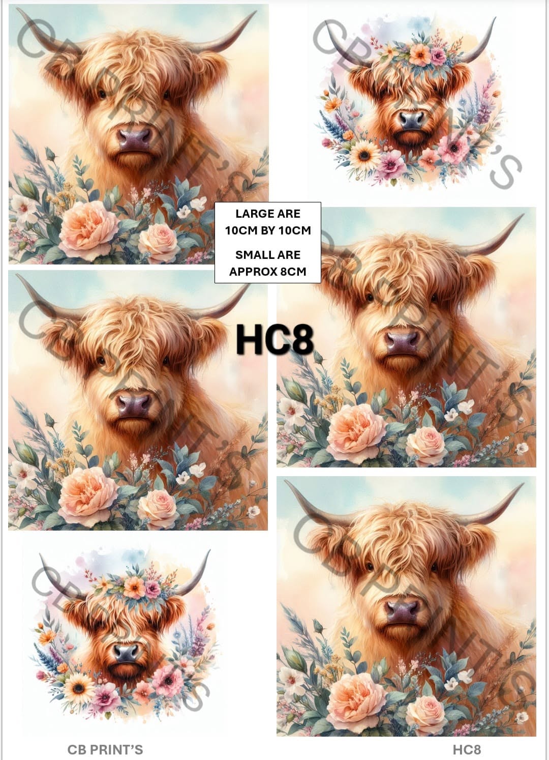 Highland Cow Decoupage Print HC8 | Mulberry Paper