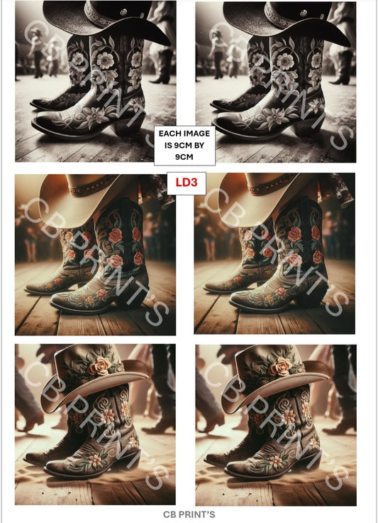 Line dancing Decoupage Paper LD3 – Mulberry Paper Print