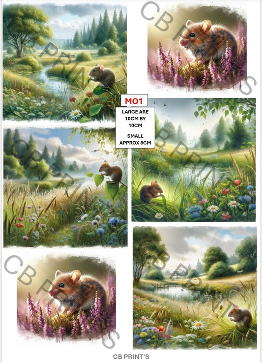 Mouse Decoupage Paper MO1 – Mulberry Paper Print