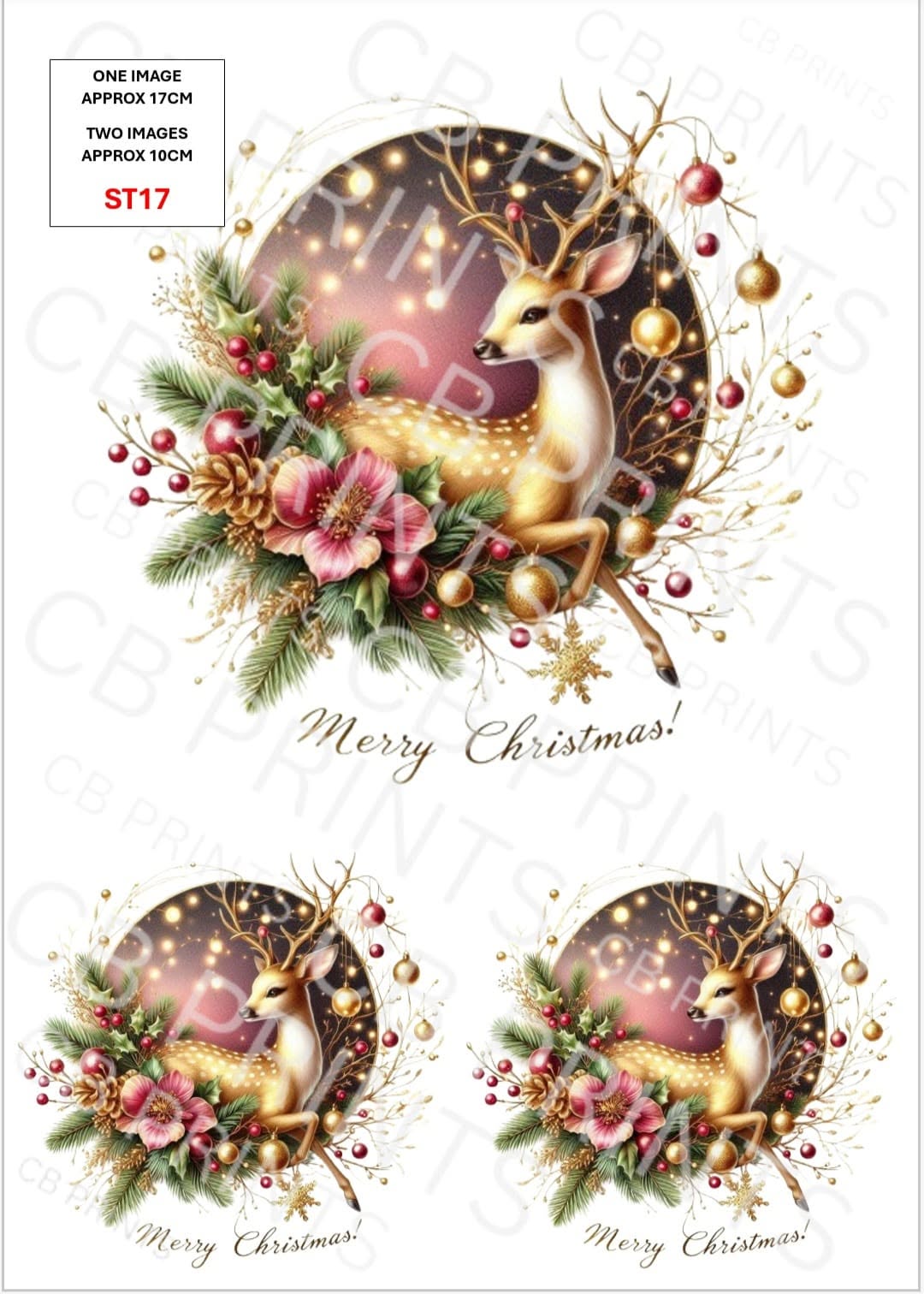 Christmas Stag Decoupage Print ST17 | Mulberry Paper