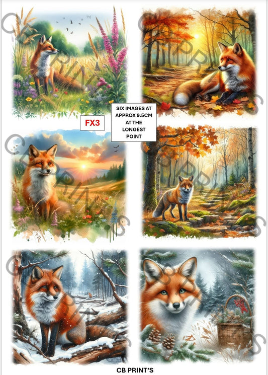 Fox Decoupage Print FX3 | Mulberry Paper