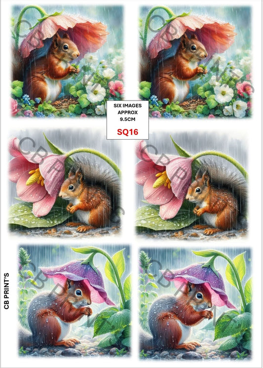 Squirrel Decoupage Print SQ16 | Mulberry Paper