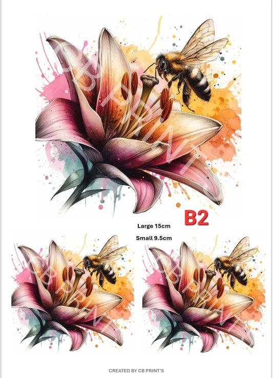 Bee Decoupage Print B2 | Mulberry Paper