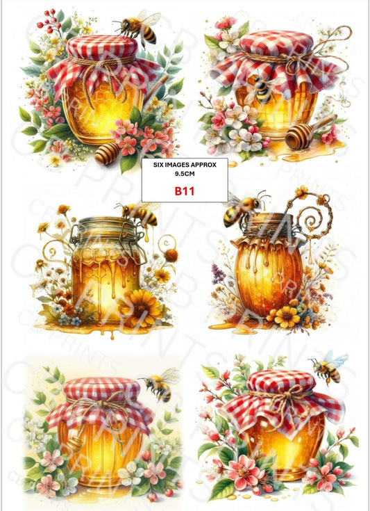 Bee Decoupage Print B11 | Mulberry Paper