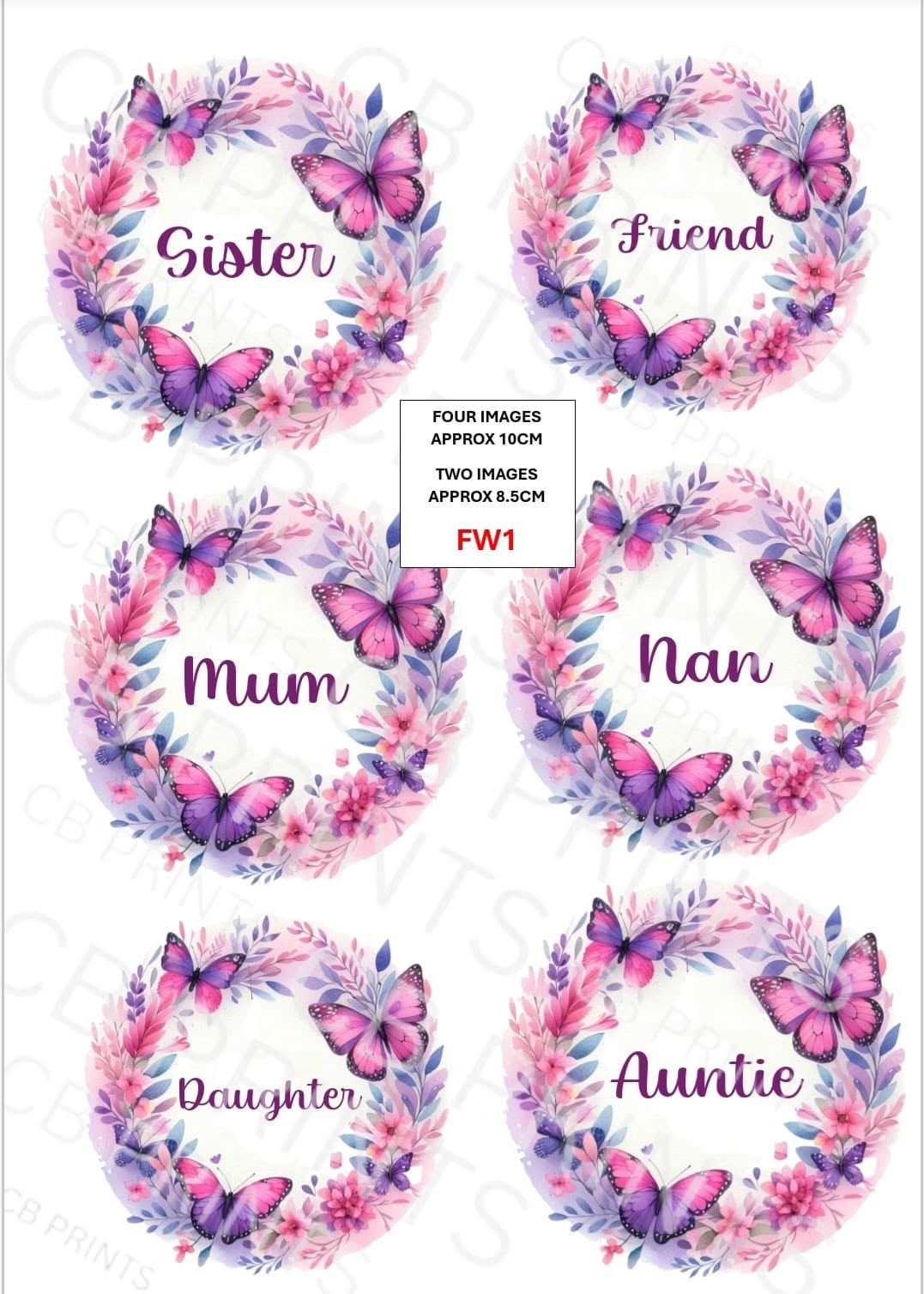 Butterfly Decoupage Paper Print FW1 – Mulberry Paper