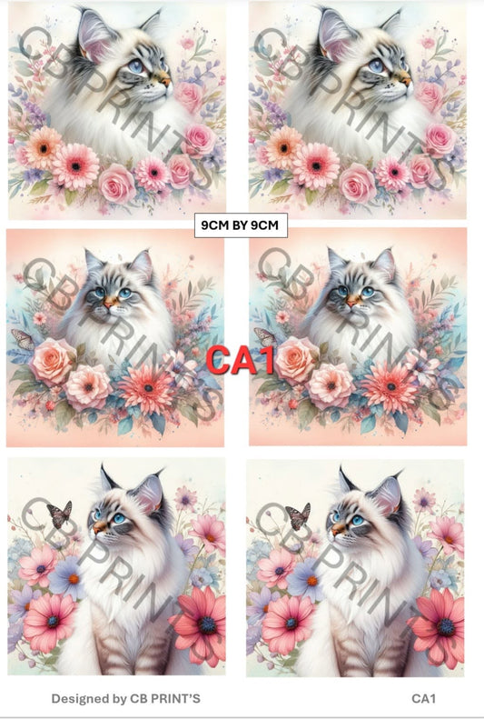 Cat Decoupage Paper CA1 – Mulberry Paper Print