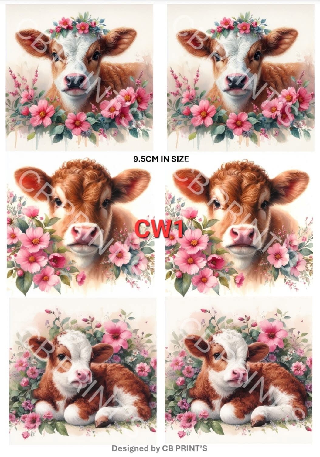 Cow Decoupage Paper Print CW1 | Mulberry Paper
