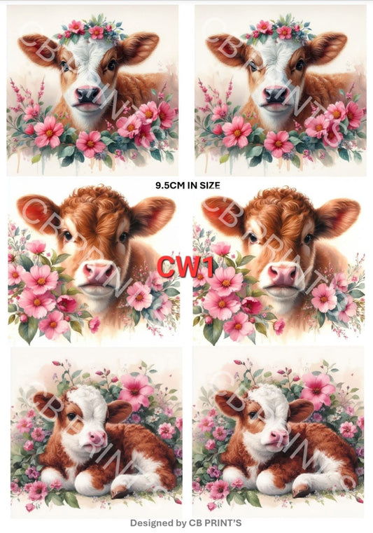 Cow Decoupage Paper Print CW1 | Mulberry Paper