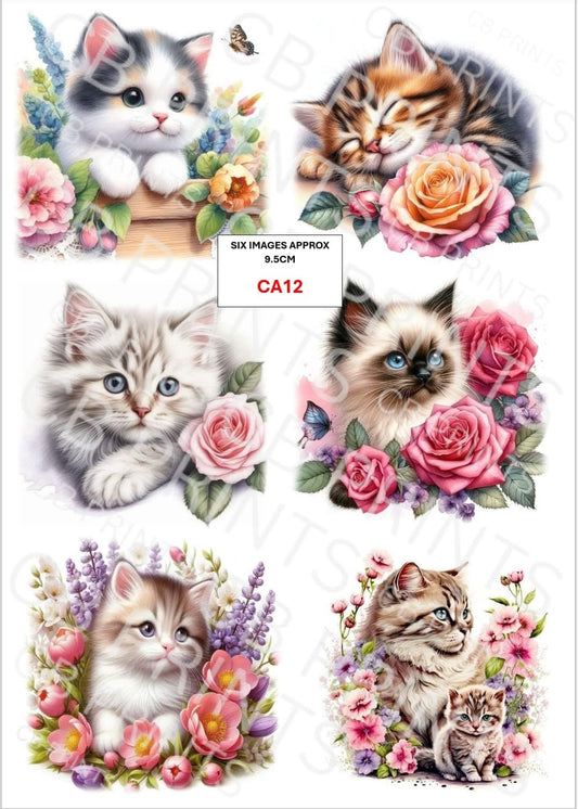 Cat Decoupage Paper CA12 – Mulberry Paper Print