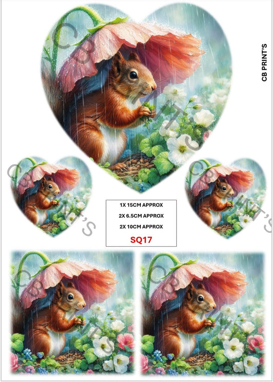 Squirrel Decoupage Print SQ17 | Mulberry Paper