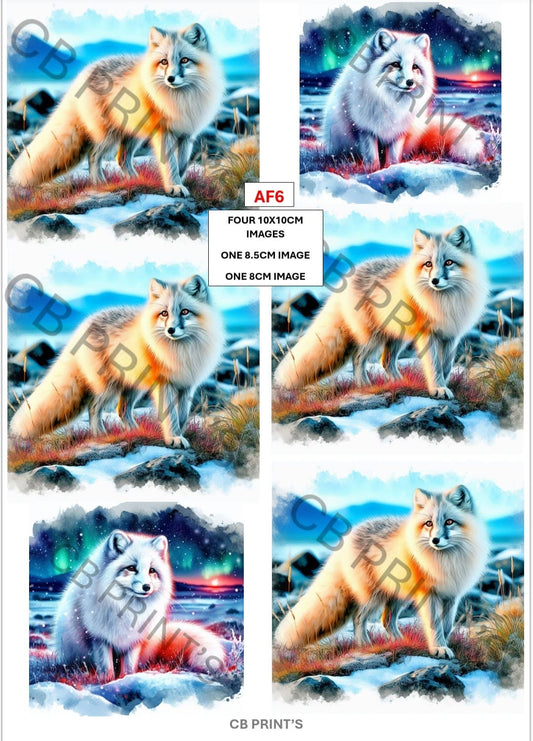 Arctic Fox Decoupage Paper AF6 – Mulberry Paper Print