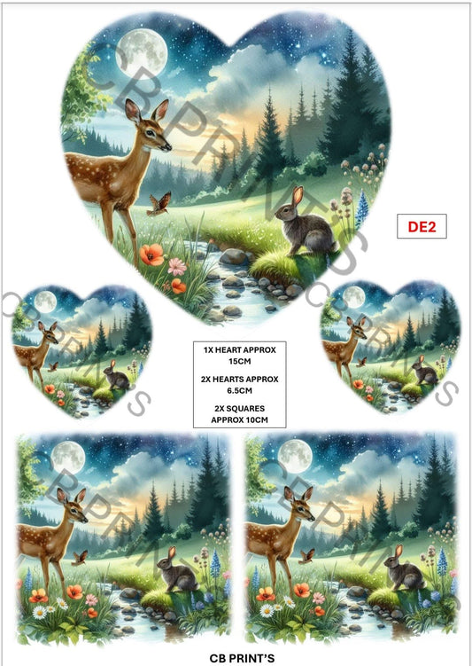 Deer Decoupage Print DE2 | Mulberry Paper