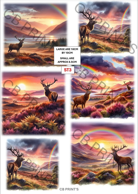 Stag Decoupage Print ST3 | Mulberry Paper