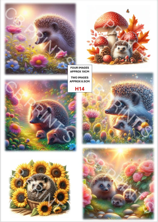 Hedgehog Decoupage Print H14 | Mulberry Paper