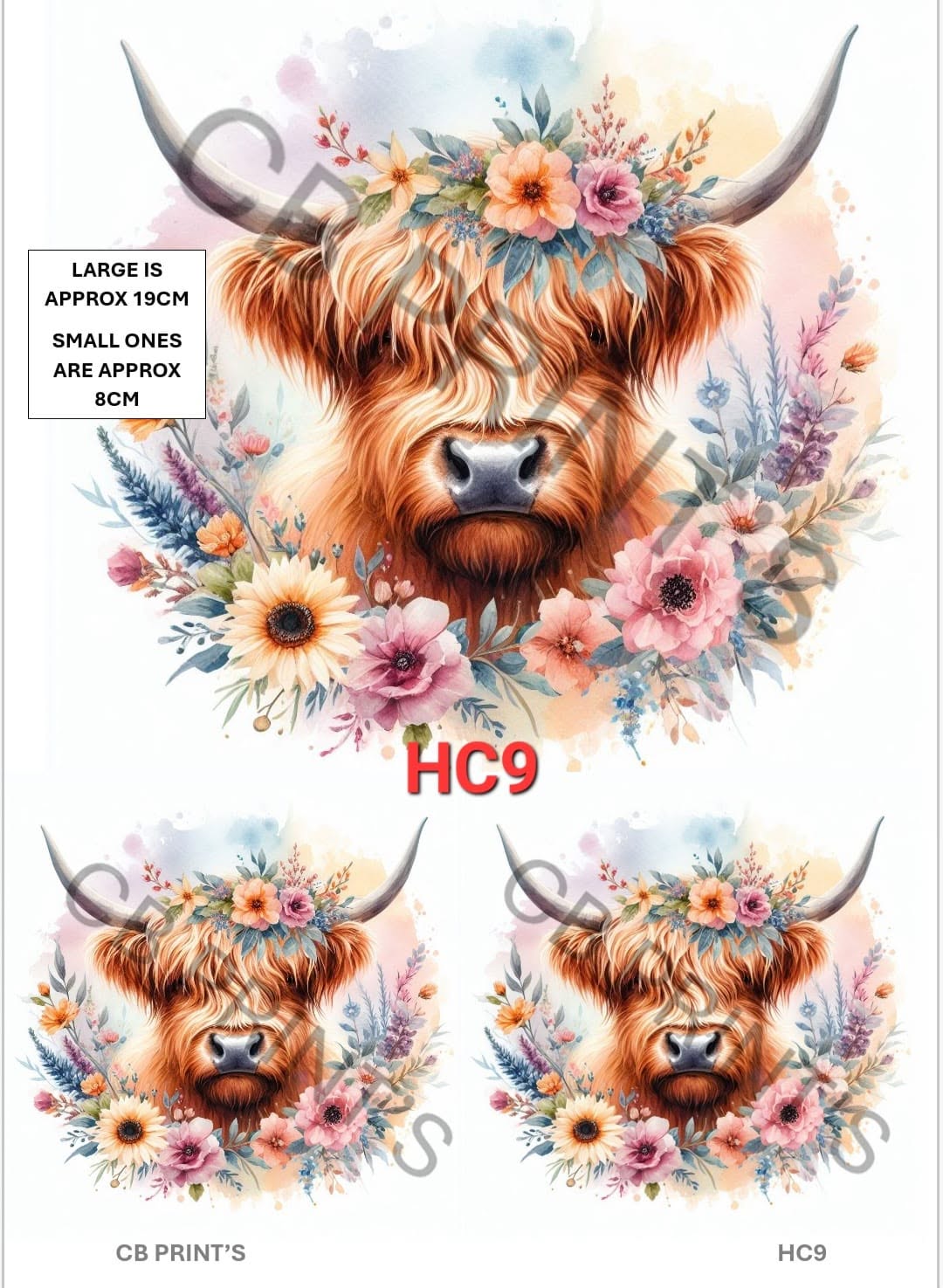 Highland Cow Decoupage Print HC9 | Mulberry Paper