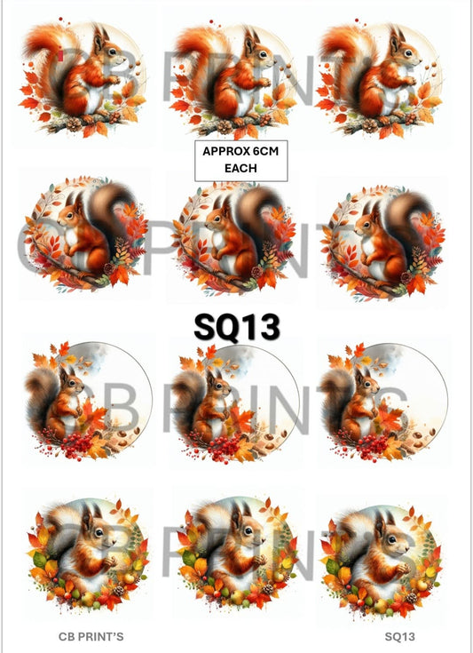 Squirrel Decoupage Print SQ13 | Mulberry Paper