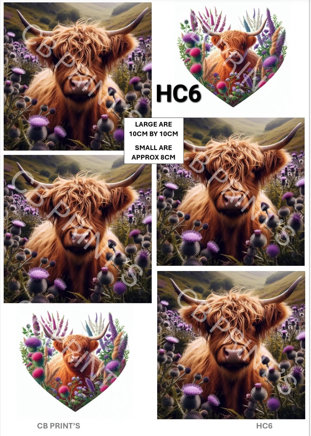 Highland Cow Decoupage Print HC6 | Mulberry Paper