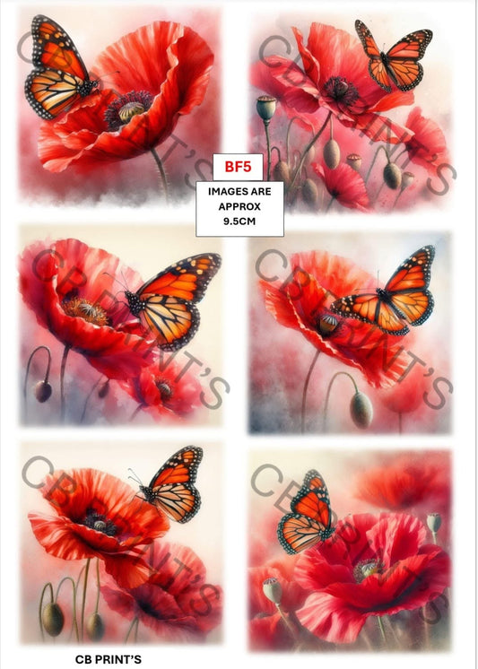 Butterfly Decoupage Paper Print BF5 – Mulberry Paper