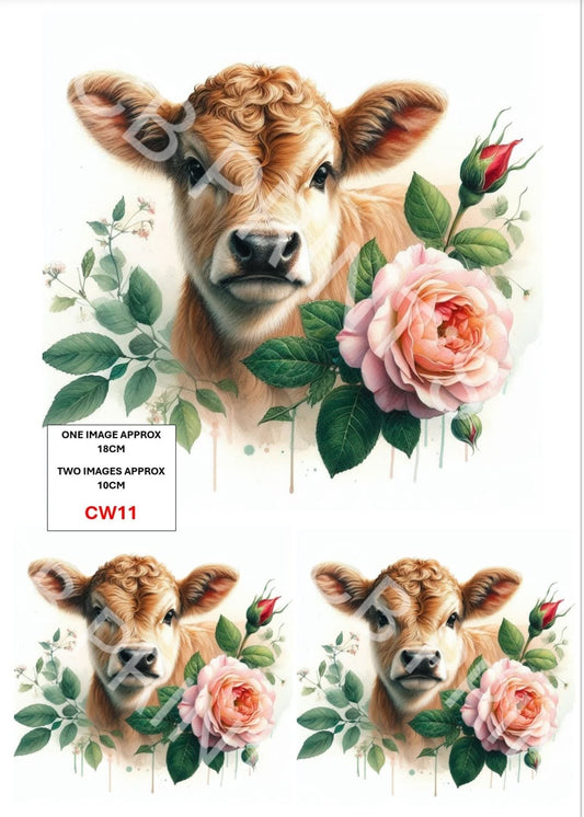 Cow Decoupage Paper Print CW11 | Mulberry Paper